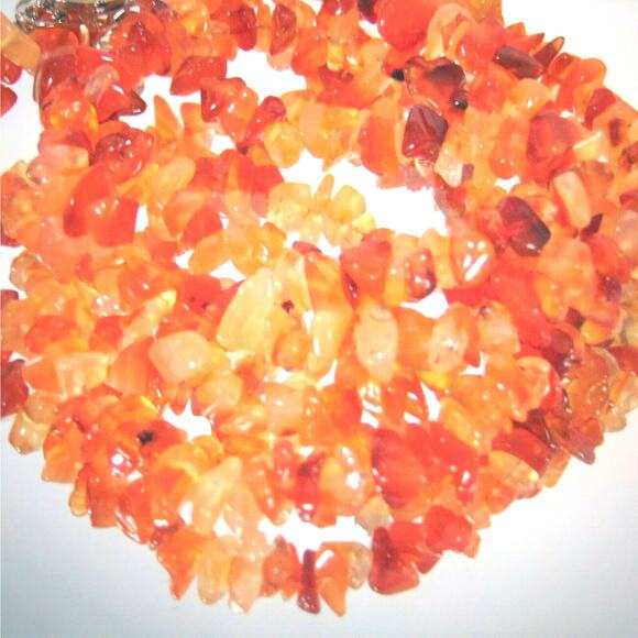 NEW Amber Stone Beaded 35" NECKLACE Single or Double Strand Endless Beads NIP - Picture 4 of 5